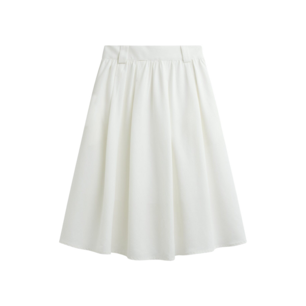 The Frankie Shop Bellona Flared Midi Skirt - White - Oversized Minimalist Skirts in White - Shop at Coveti