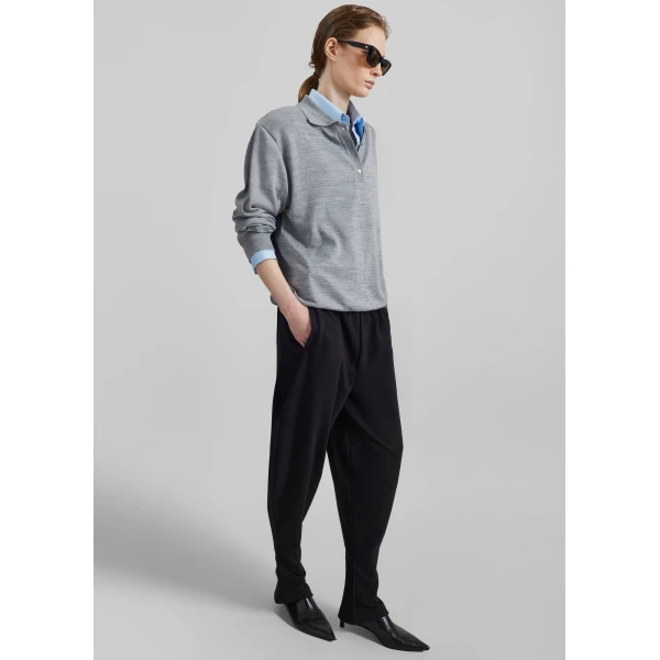 The Frankie Shop Bercy Curved Jersey Joggers – Black, view 2