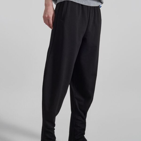 The Frankie Shop Bercy Curved Jersey Joggers - Black - Oversized Minimalist Pants in Black - Shop at Coveti