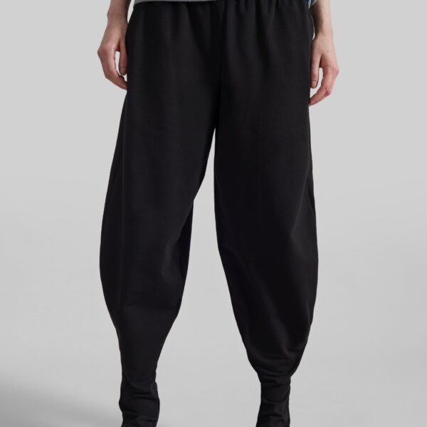 The Frankie Shop Bercy Curved Jersey Joggers - Black - Oversized Minimalist Pants in Black - Shop at Coveti