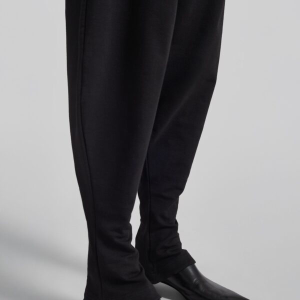 The Frankie Shop Bercy Curved Jersey Joggers - Black - Oversized Minimalist Pants in Black - Shop at Coveti
