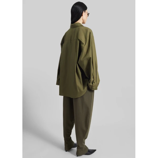 The Frankie Shop Bercy Curved Jersey Joggers – Olive, view 5
