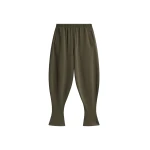 The Frankie Shop Bercy Curved Jersey Joggers - Olive - Oversized Minimalist Pants in Green - Shop at Coveti