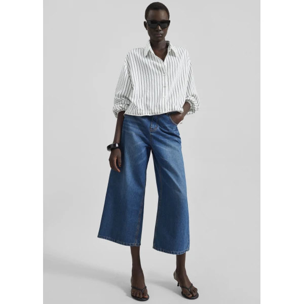 The Frankie Shop Besdon Denim Culottes – Medium Wash, view 4