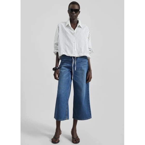 The Frankie Shop Besdon Denim Culottes – Medium Wash, view 6