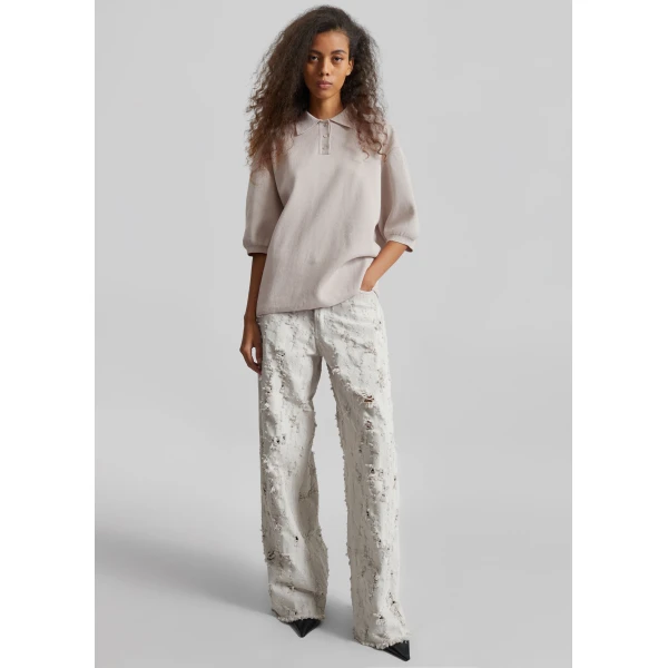 The Frankie Shop Bethany Bull Destroy Jeans – Wind Grey, view 2