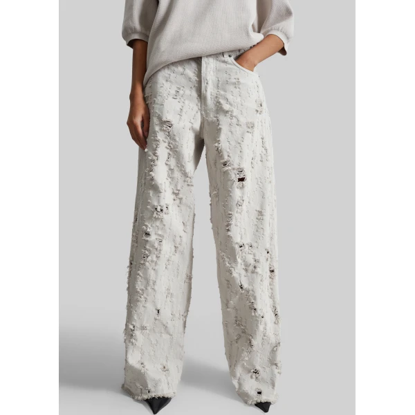 The Frankie Shop Bethany Bull Destroy Jeans – Wind Grey, view 3