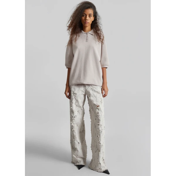 The Frankie Shop Bethany Bull Destroy Jeans – Wind Grey, view 5