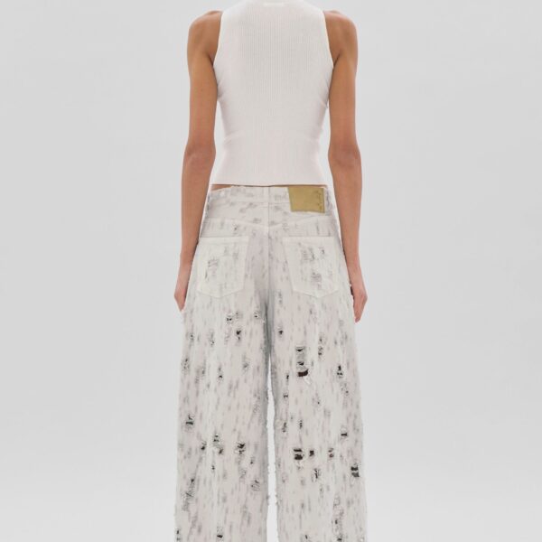 The Frankie Shop Bethany Bull Destroy Jeans - Wind Grey - Oversized Minimalist Pants in Grey - Shop at Coveti