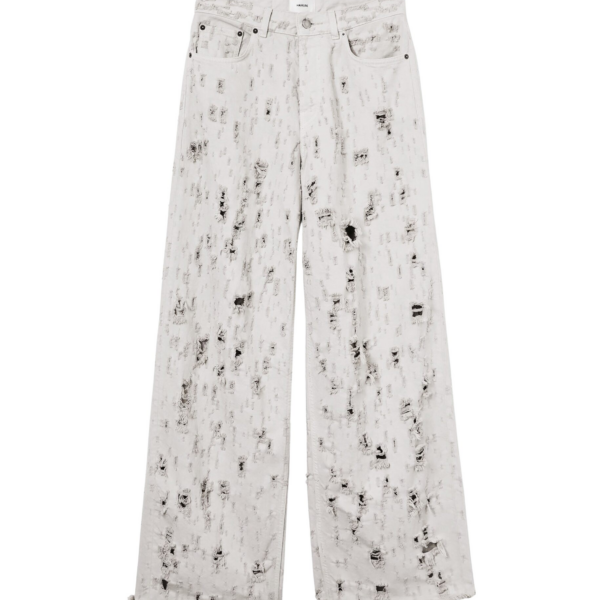 The Frankie Shop Bethany Bull Destroy Jeans - Wind Grey - Oversized Minimalist Pants in Grey - Shop at Coveti