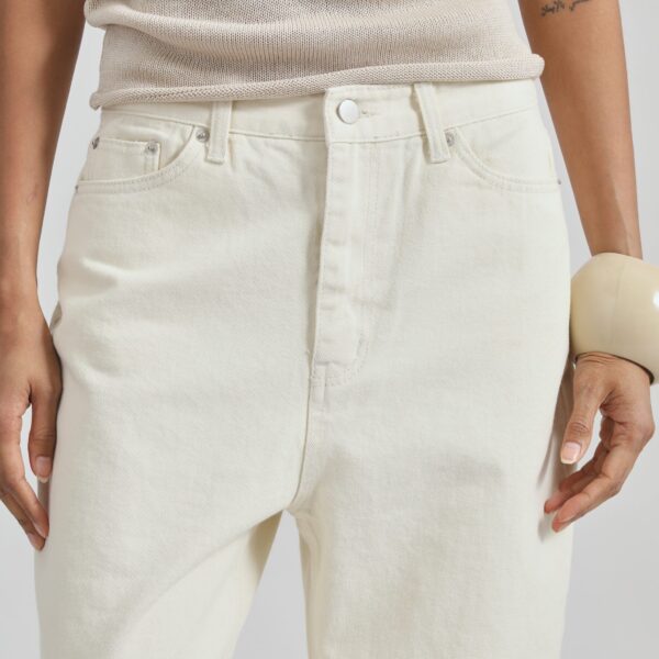 The Frankie Shop Bexley Jeans - Cream - Oversized Minimalist Pants in White - Shop at Coveti