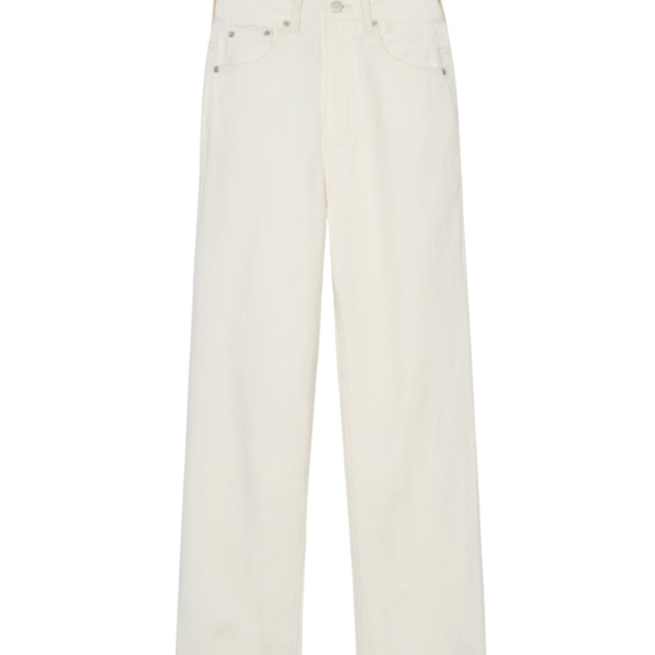 The Frankie Shop Bexley Jeans - Cream - Oversized Minimalist Pants in White - Shop at Coveti
