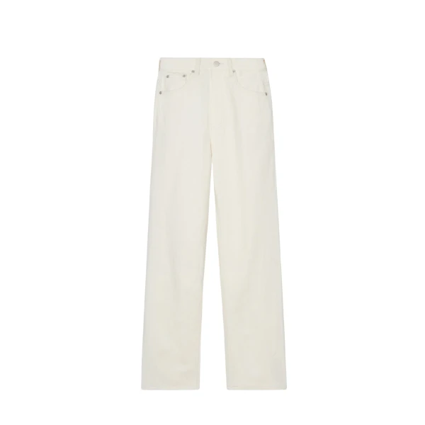The Frankie Shop Bexley Jeans - Cream - Oversized Minimalist Pants in White - Shop at Coveti