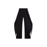 The Frankie Shop Bianca Fringed Barrel Leg Pants - Black - Oversized Minimalist Pants in Black - Shop at Coveti