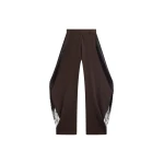 The Frankie Shop Bianca Fringed Barrel Leg Pants - Brown - Oversized Minimalist Pants in Beige - Shop at Coveti