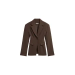 The Frankie Shop Bianca Hourglass Blazer - Brown - Oversized Minimalist Jackets in Beige - Shop at Coveti