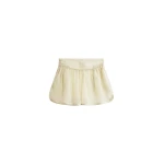 The Frankie Shop Bicos Sheer Mini Track Shorts - Pale Yellow - Oversized Minimalist Shorts in Yellow - Shop at Coveti