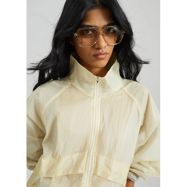 The Frankie Shop Bicos Sheer Track Jacket – Pale Yellow, view 6