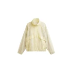 The Frankie Shop Bicos Sheer Track Jacket - Pale Yellow - Oversized Minimalist Jackets in Yellow - Shop at Coveti