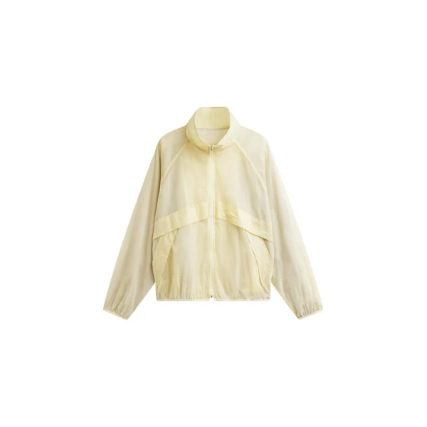 The Frankie Shop Bicos Sheer Track Jacket - Pale Yellow - Oversized Minimalist Jackets in Yellow - Shop at Coveti