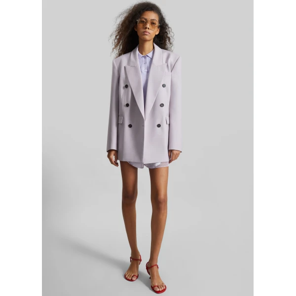 The Frankie Shop Bielsa Double Breasted Blazer – Lavender, view 3