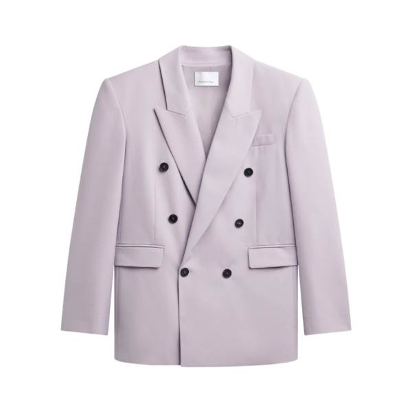 The Frankie Shop Bielsa Double Breasted Blazer - Lavender - Oversized Minimalist Jackets in Purple - Shop at Coveti