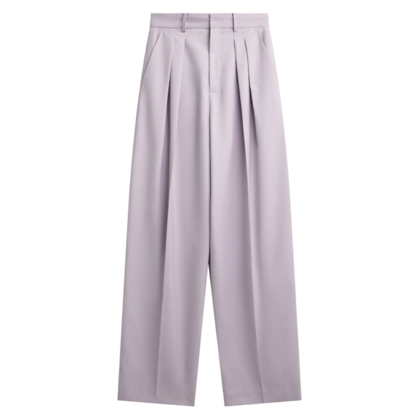 The Frankie Shop Bielsa Pleated Trousers - Lavender - Oversized Minimalist Pants in Purple - Shop at Coveti