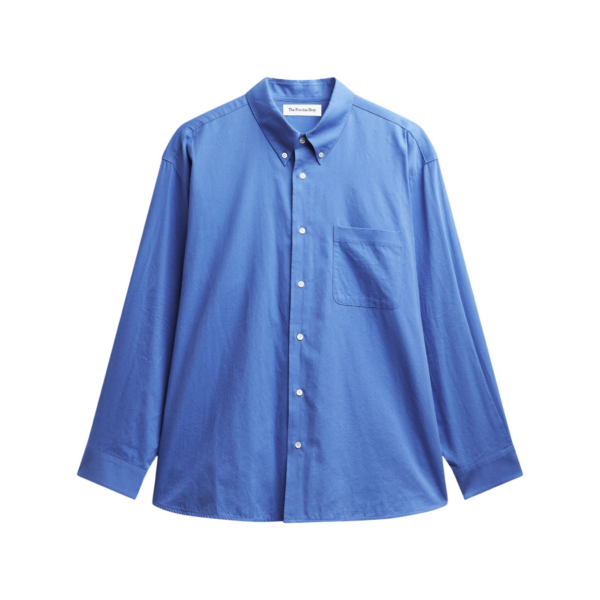 The Frankie Shop Bijnor Oxford Shirt - Blue - Oversized Minimalist Tops in Blue - Shop at Coveti