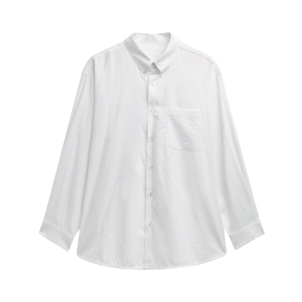 The Frankie Shop Bijnor Oxford Shirt - White - Oversized Minimalist Tops in White - Shop at Coveti