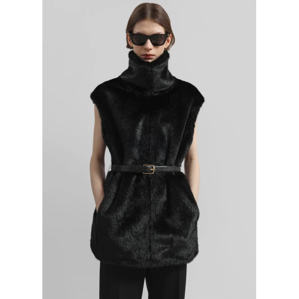The Frankie Shop Blaire Funnel Neck Top – Black, view 4
