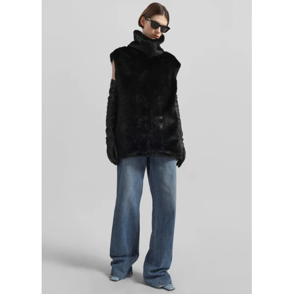 The Frankie Shop Blaire Funnel Neck Top – Black, view 5