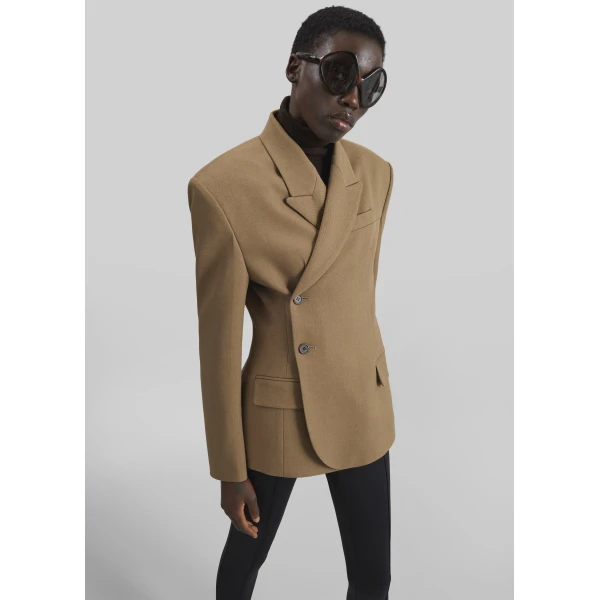 The Frankie Shop Blerick Crossover Blazer – Camel, view 2