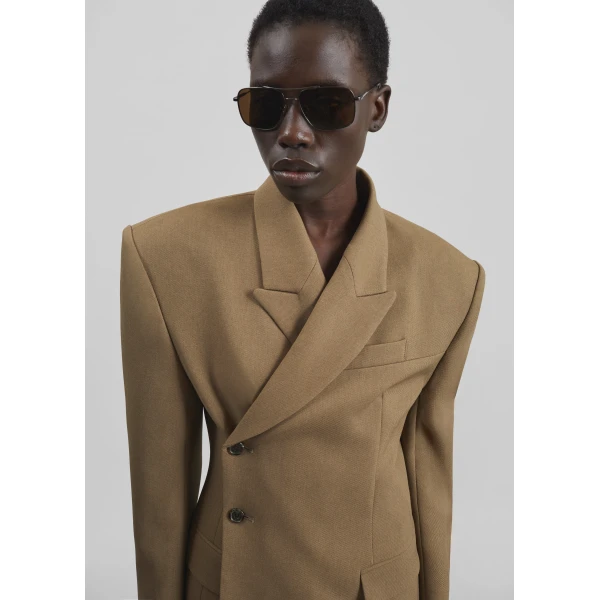 The Frankie Shop Blerick Crossover Blazer – Camel, view 6