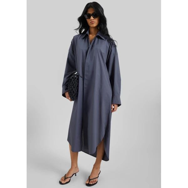 The Frankie Shop Bloom Organic Cotton Shirt Dress – Charcoal, view 3