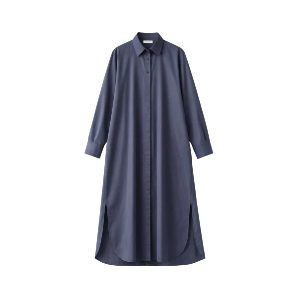 The Frankie Shop Bloom Organic Cotton Shirt Dress - Charcoal - Oversized Minimalist Dresses in Grey - Shop at Coveti