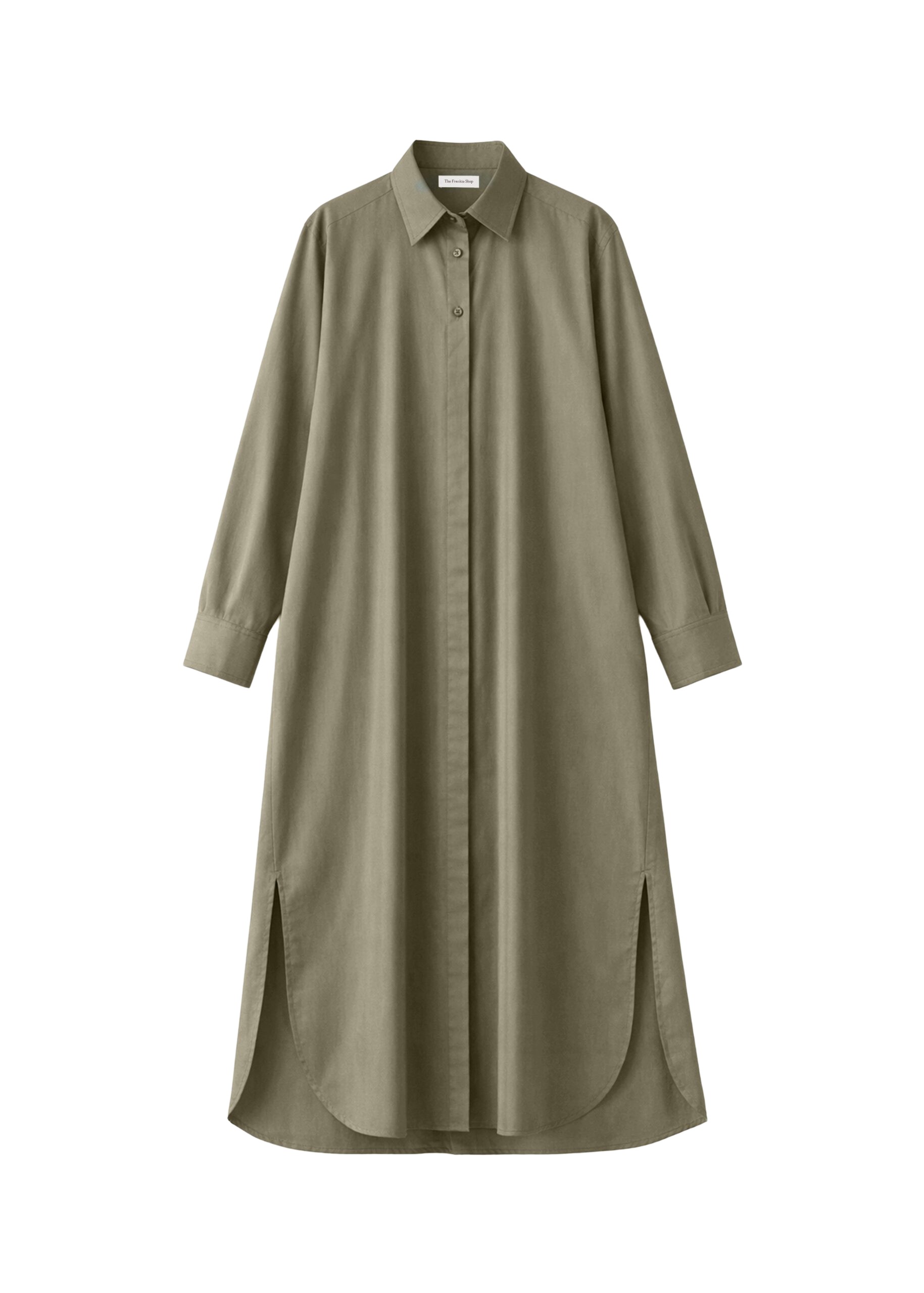The Frankie Shop Bloom Organic Cotton Shirt Dress – Olive