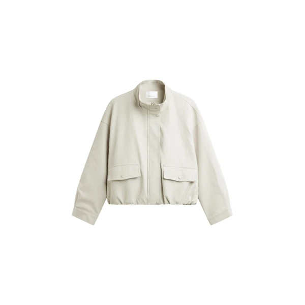 The Frankie Shop Brasov Bubble-Hem Jacket - Light Beige - Oversized Minimalist Jackets in Beige - Shop at Coveti