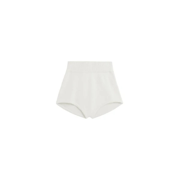 The Frankie Shop Bresica Knit Hot Pants - Ivory - Oversized Minimalist Shorts in Ivory - Shop at Coveti