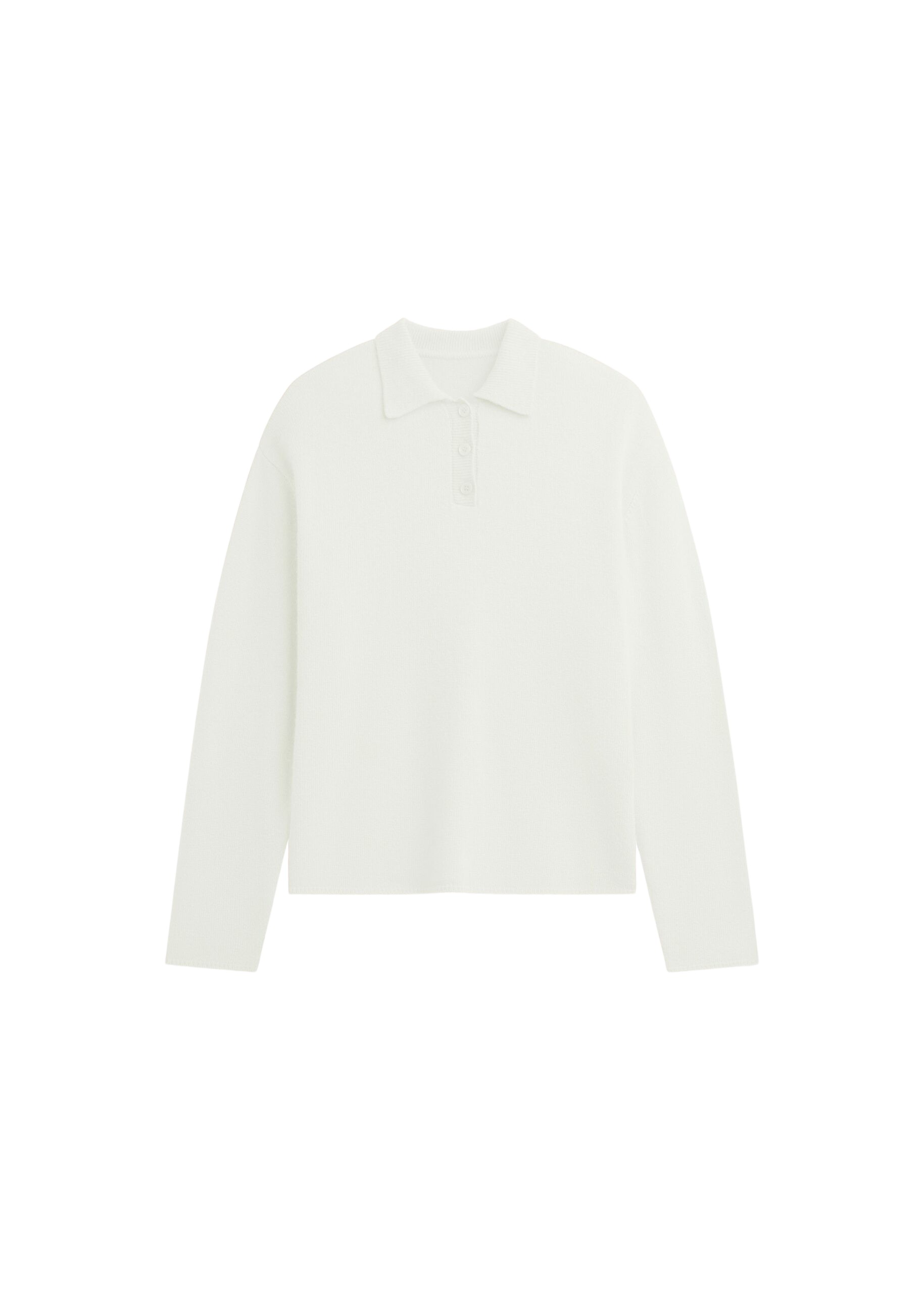 The Frankie Shop Bresica Knit Polo Sweater - Ivory - Oversized Minimalist Knitwear in Ivory - Shop at Coveti