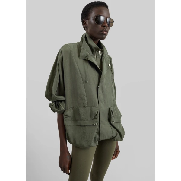 The Frankie Shop Breya Fluid Jacket – Moss Green, view 2
