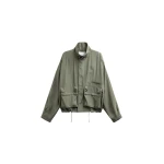 The Frankie Shop Breya Fluid Jacket - Moss Green - Oversized Minimalist Jackets in Green - Shop at Coveti