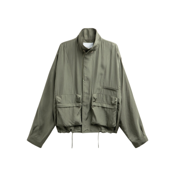 The Frankie Shop Breya Fluid Jacket - Moss Green - Oversized Minimalist Jackets in Green - Shop at Coveti