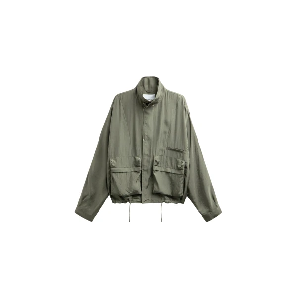 The Frankie Shop Breya Fluid Jacket - Moss Green - Oversized Minimalist Jackets in Green - Shop at Coveti
