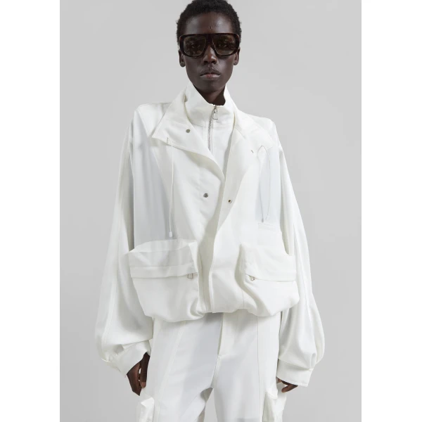 The Frankie Shop Breya Fluid Jacket – White, view 2