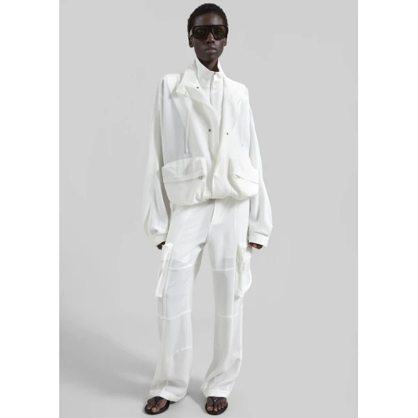 The Frankie Shop Breya Fluid Jacket – White, view 3