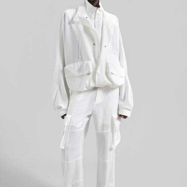 The Frankie Shop Breya Fluid Jacket - White - Oversized Minimalist Jackets in White - Shop at Coveti