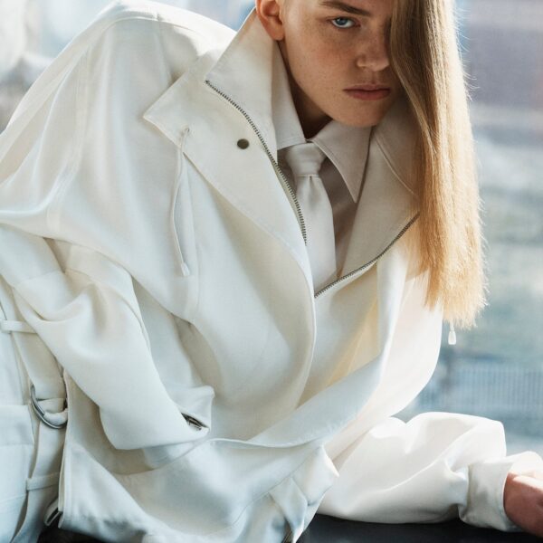 The Frankie Shop Breya Fluid Jacket - White - Oversized Minimalist Jackets in White - Shop at Coveti