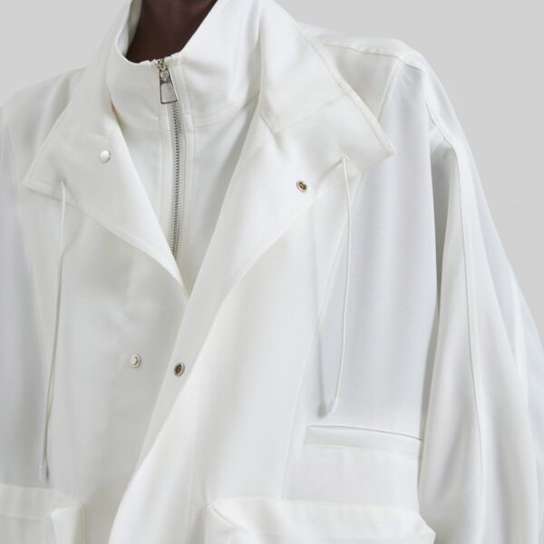 The Frankie Shop Breya Fluid Jacket - White - Oversized Minimalist Jackets in White - Shop at Coveti