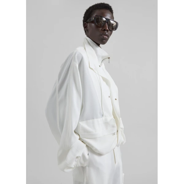 The Frankie Shop Breya Fluid Jacket – White, view 6