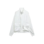 The Frankie Shop Breya Fluid Jacket - White - Oversized Minimalist Jackets in White - Shop at Coveti